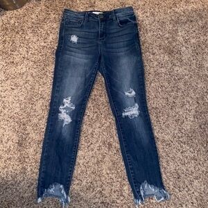 Cello distressed ankle crop jeans